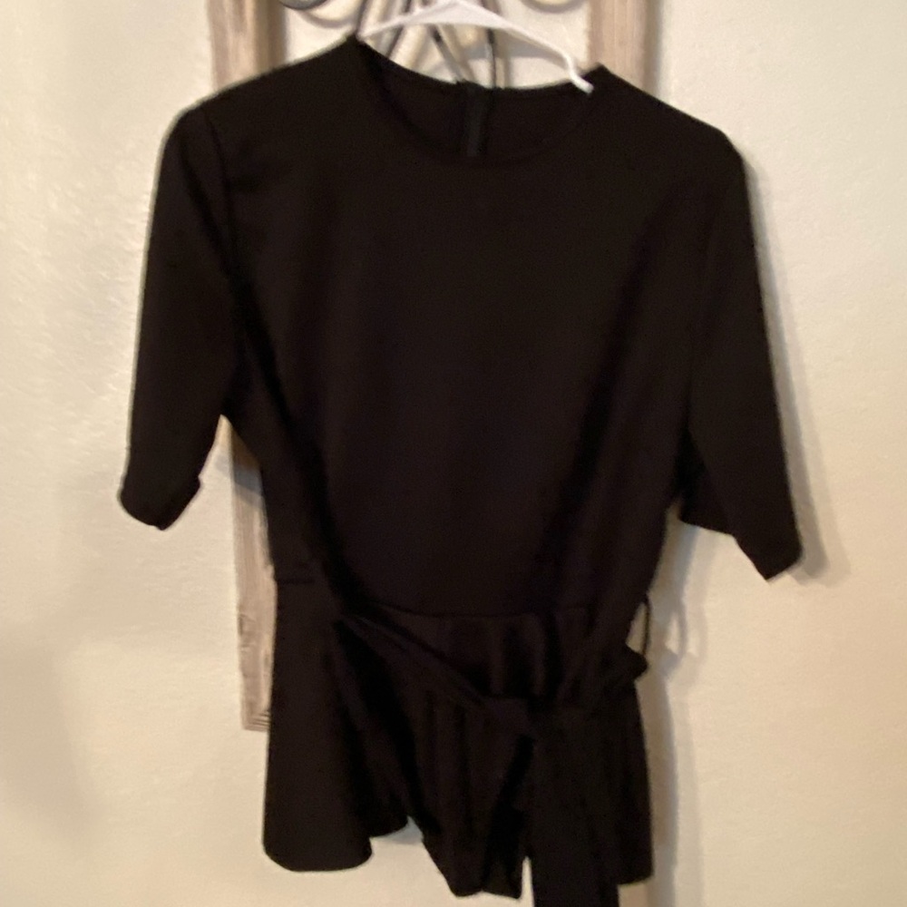 Elegant Black Peplum Top